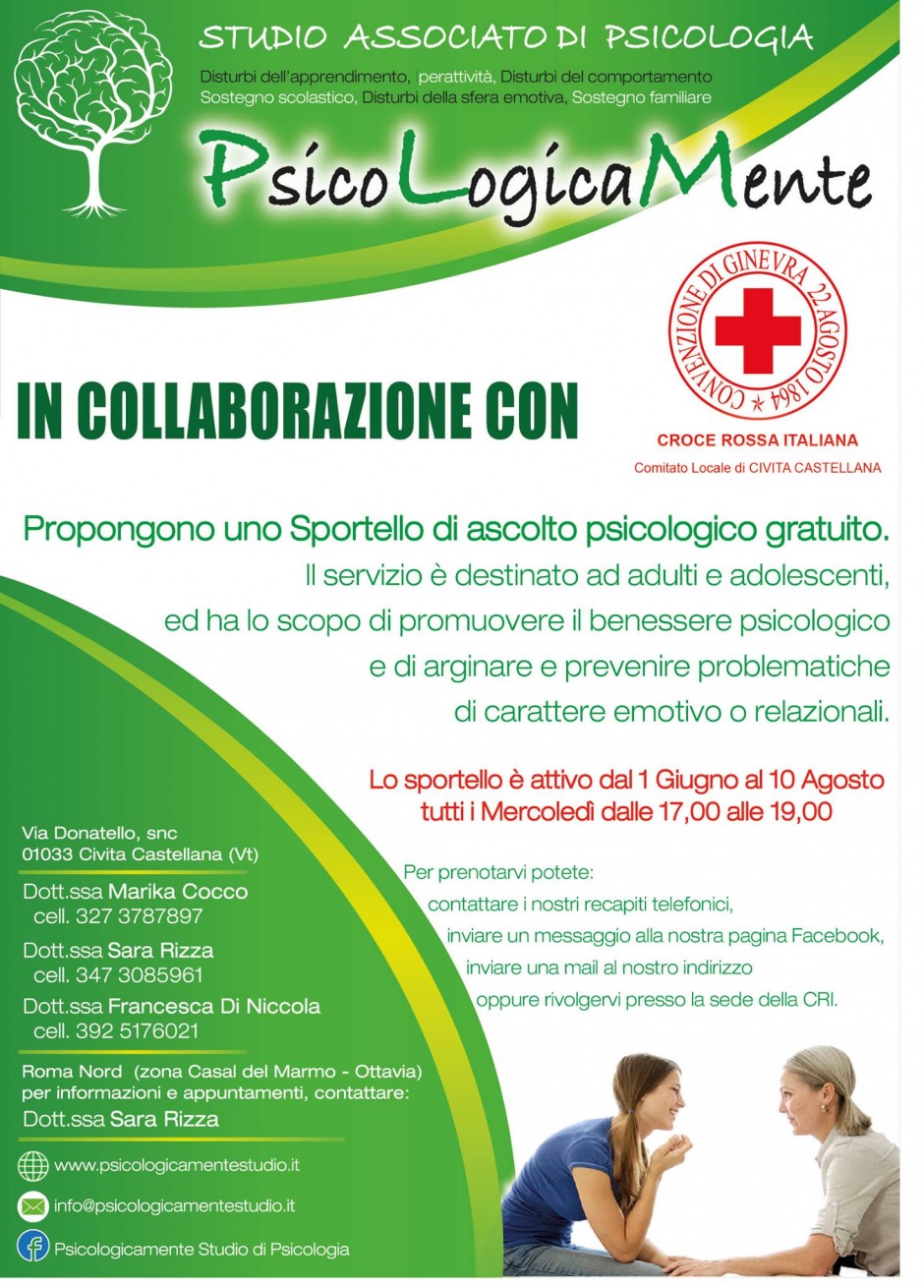 SPORTELLO PSICOLOGICO GRATUITO!